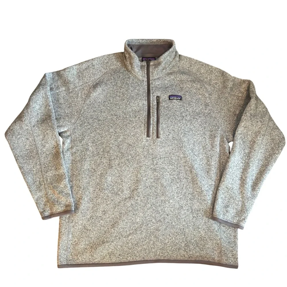 Patagonia Better Sweater‎ 1/4 Zip Pullover Mens XL Gray Heather Fleece 25527